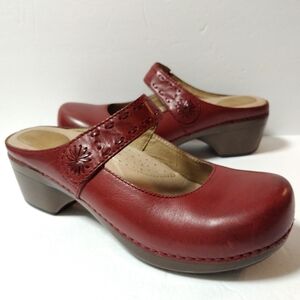 Dansko Burgundy Leather Clogs